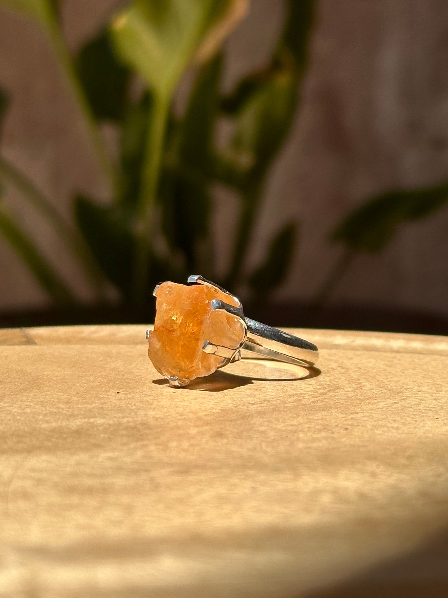 Anillo ajustable de Citrino en bruto