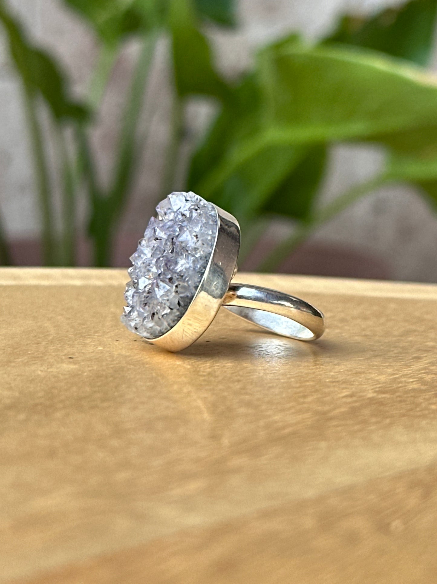 Anillo ajustable de Amatista drusa