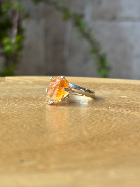 Anillo ajustable de Citrino en bruto