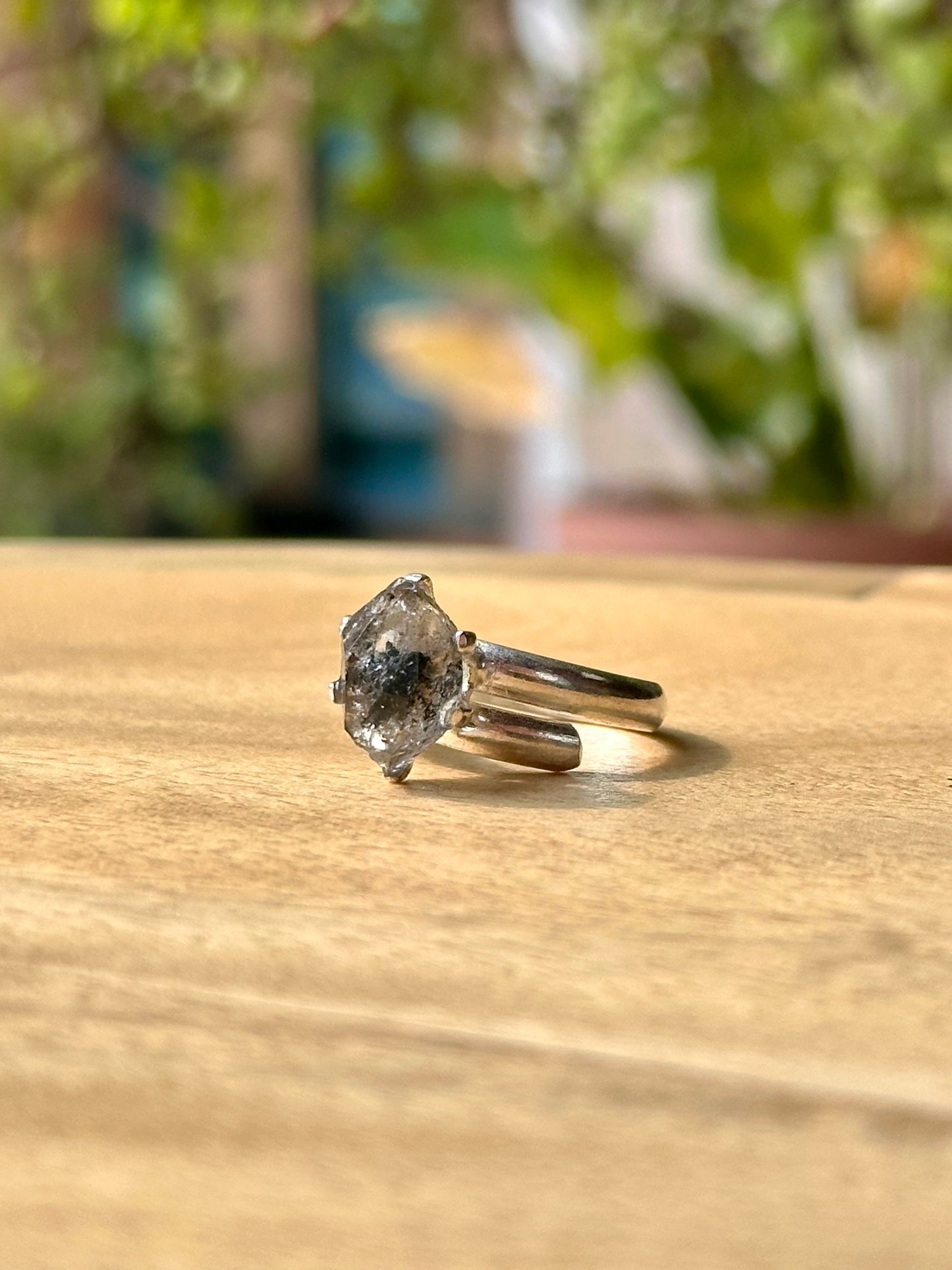 Anillo ajustable de Cuarzo Herkimer 1