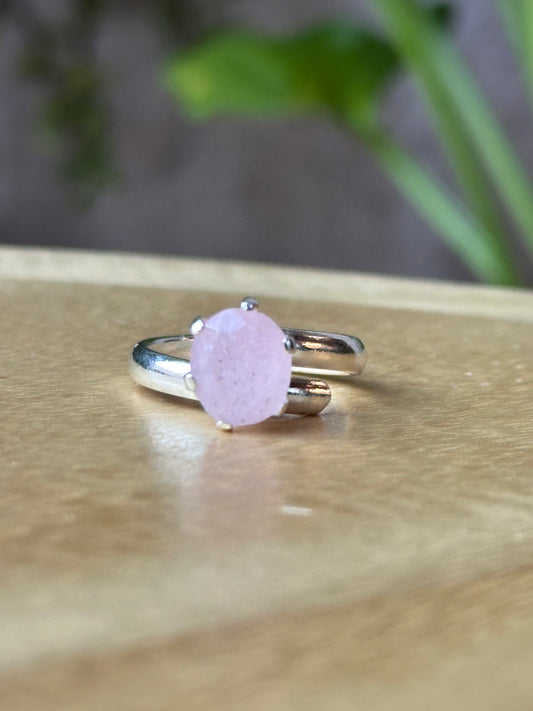Anillo Ajustable de Morganita Facetada