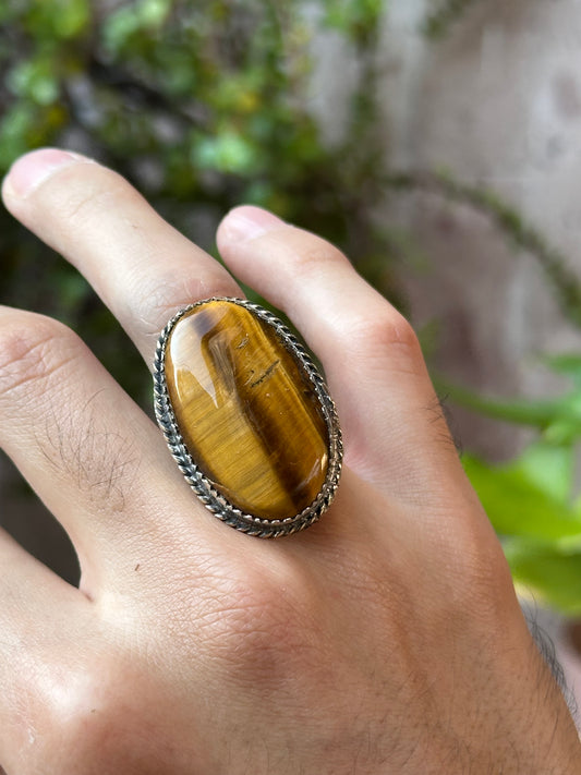 Anillo ajustable de Ojo de Tigre