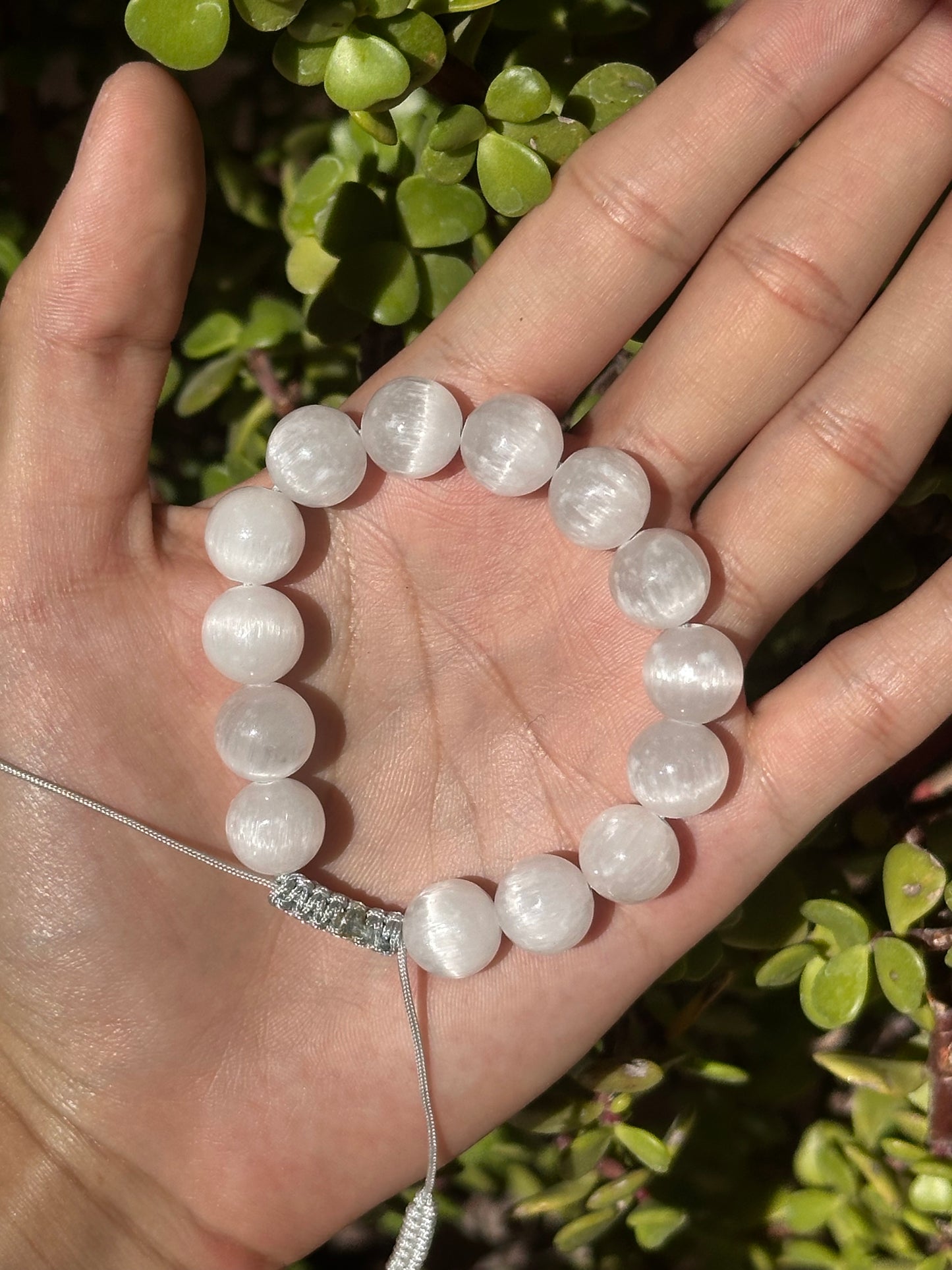 Pulsera Ajustable de Selenita 12mm