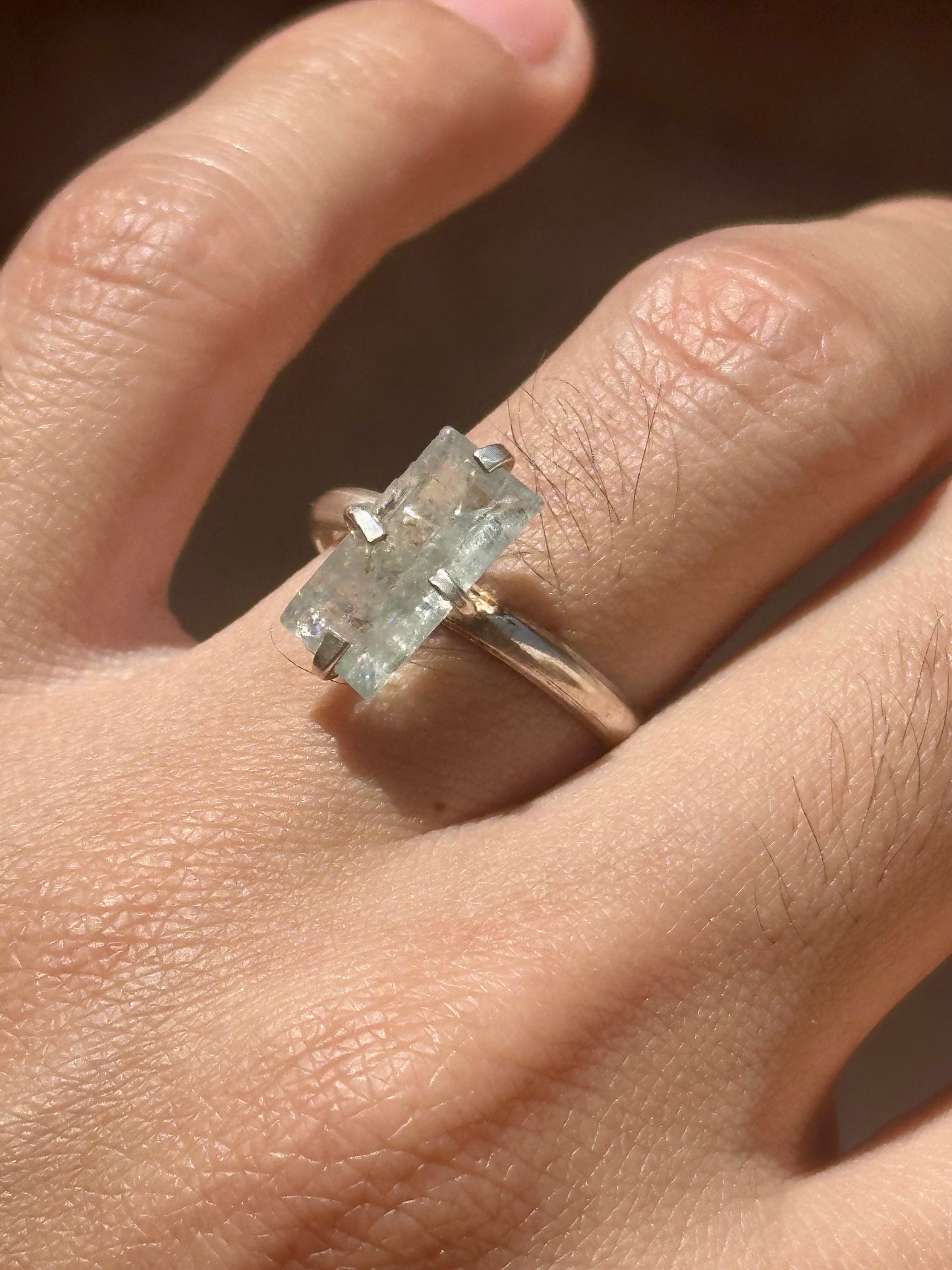 Anillo Ajustable de Aguamarina