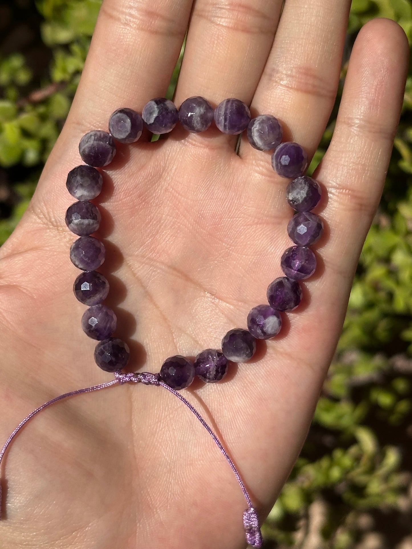 Pulsera Ajustable de Amatista Facetada