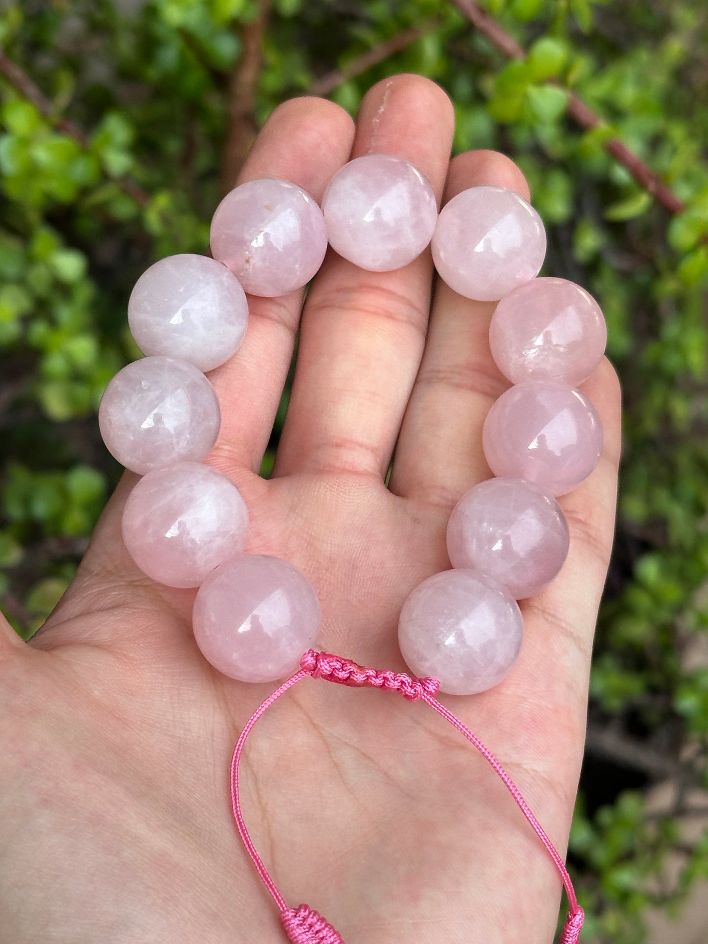 Pulsera Maxi de Cuarzo Rosa 18mm