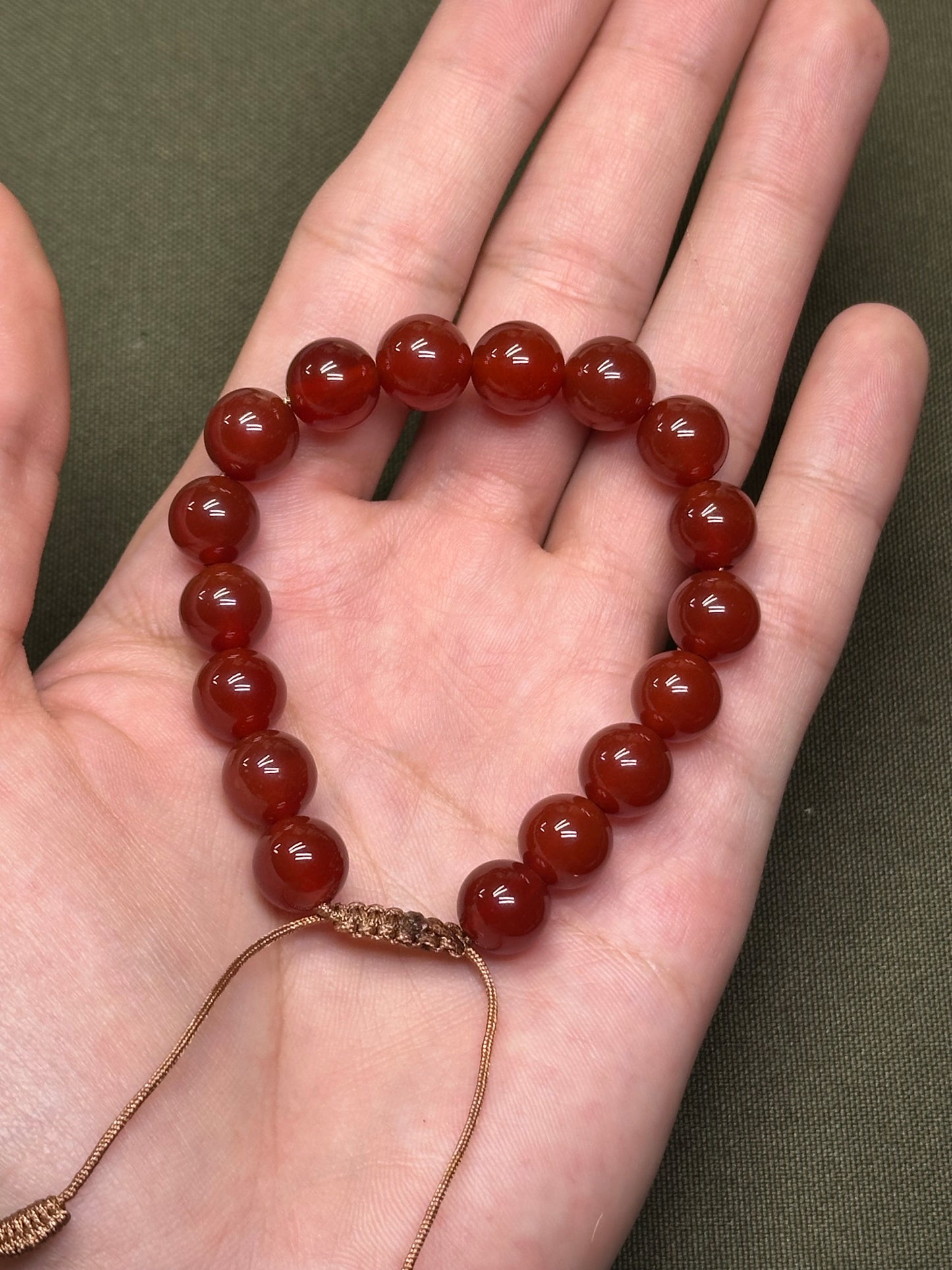 Pulsera Ajustable de Cornalina 8mm