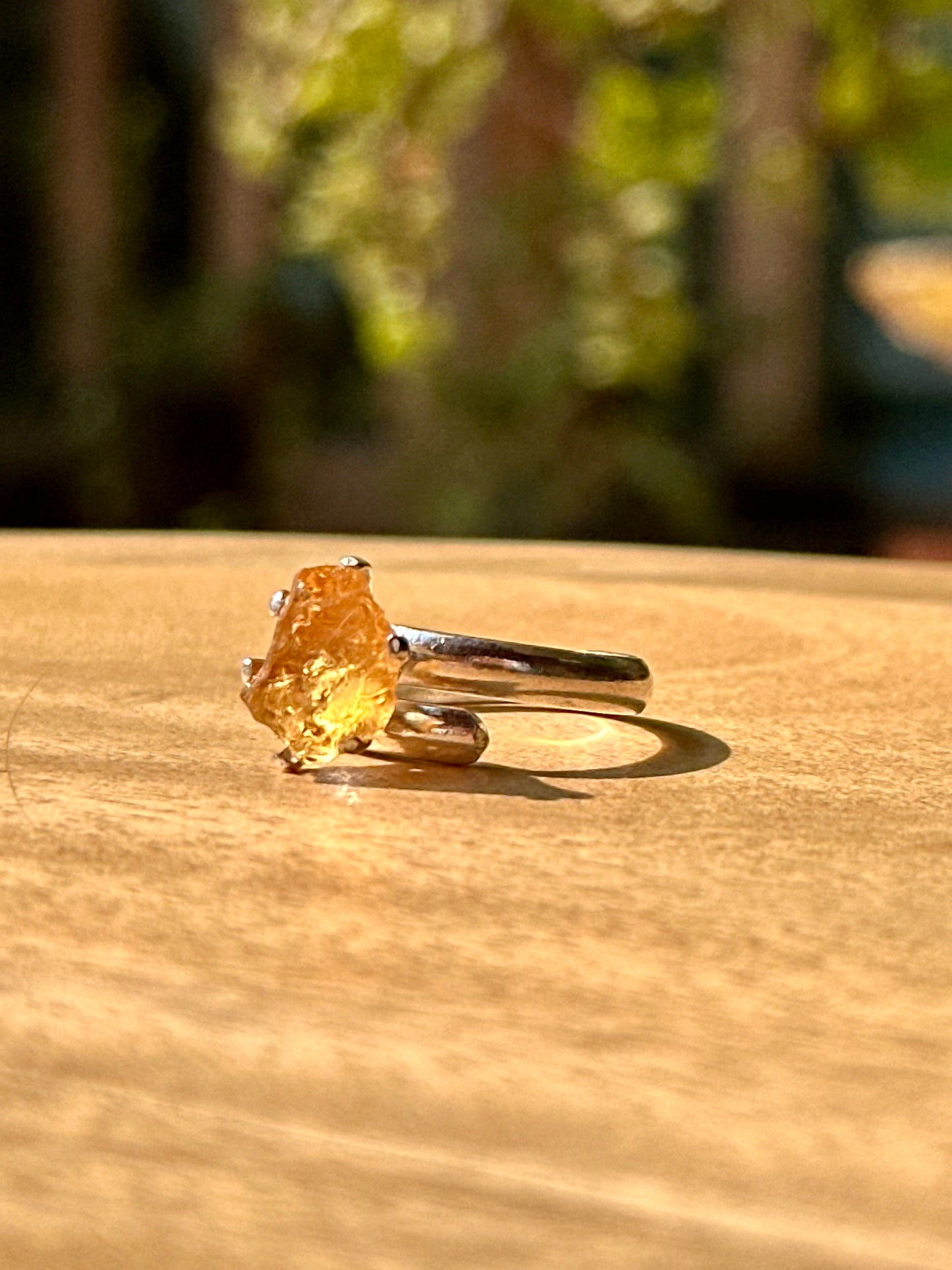 Anillo ajustable de Citrino en bruto