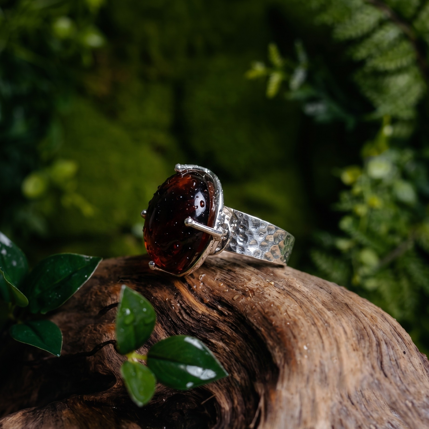 Anillo Ajustable de Ámbar de Chiapas