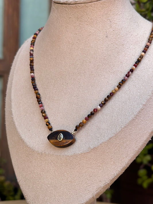 Choker de Ojo de Tigre & Mokaita