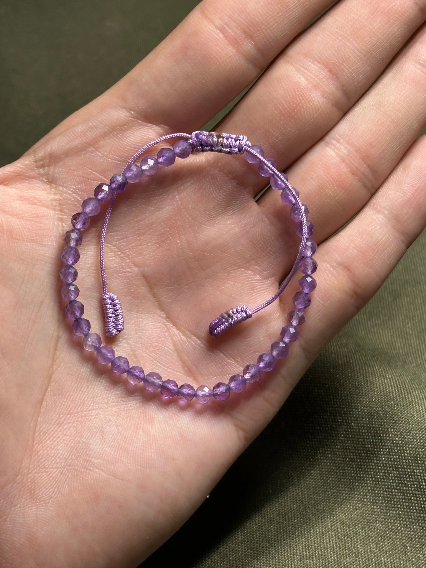 Pulsera ajustable de Amatista esfera mini