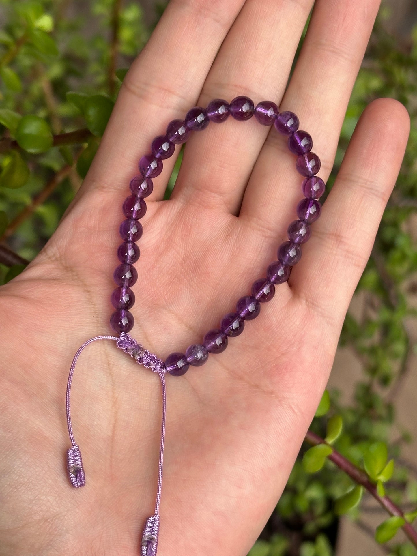 Pulsera Ajustable de Amatista 6mm