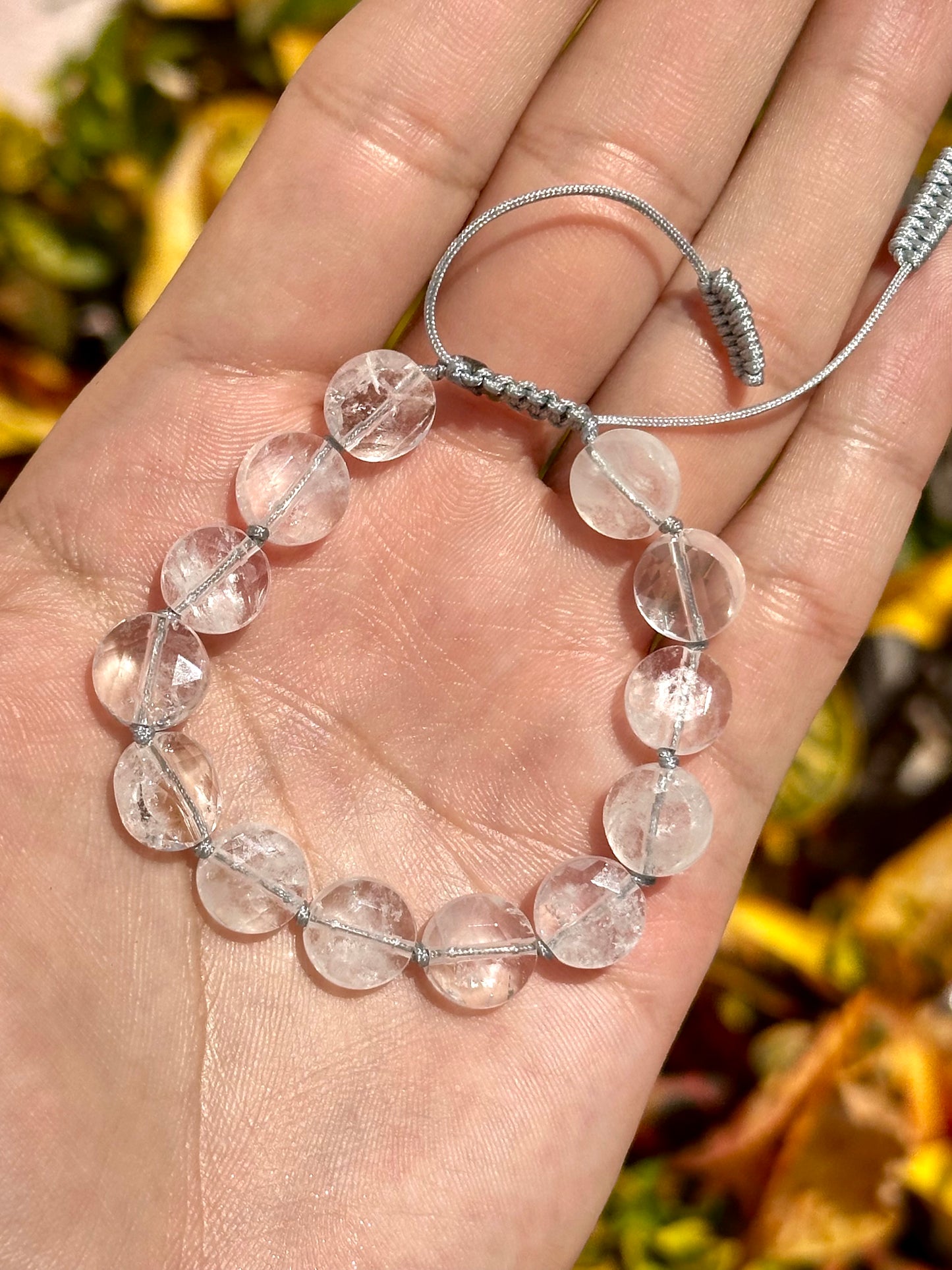 Pulsera ajustable de cuarzo blanco