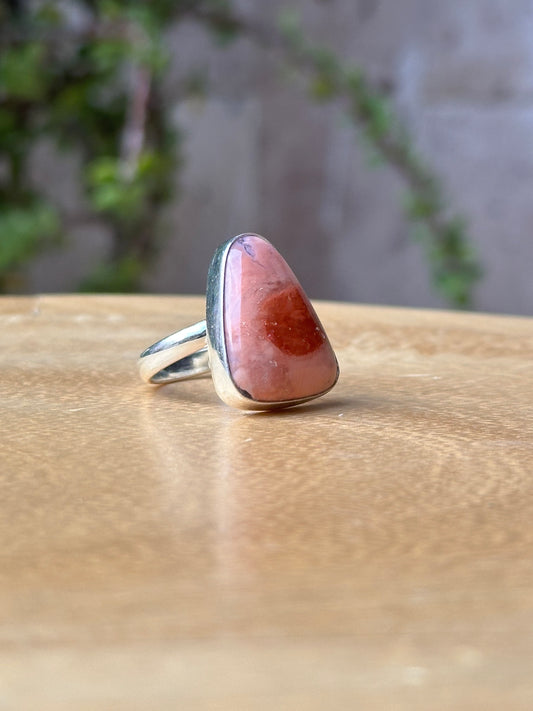Anillo ajustable de ágata roseta