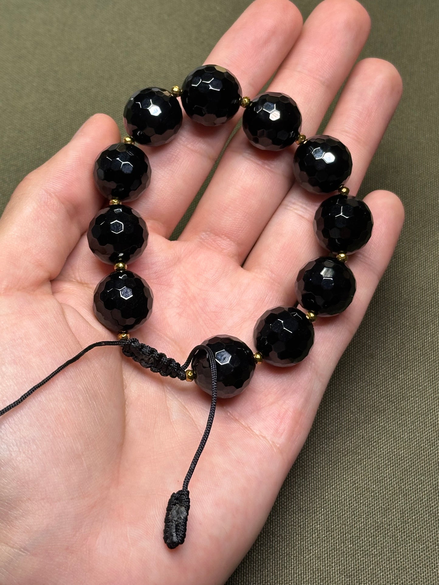 Pulsera Ajustable de Ágata 16mm