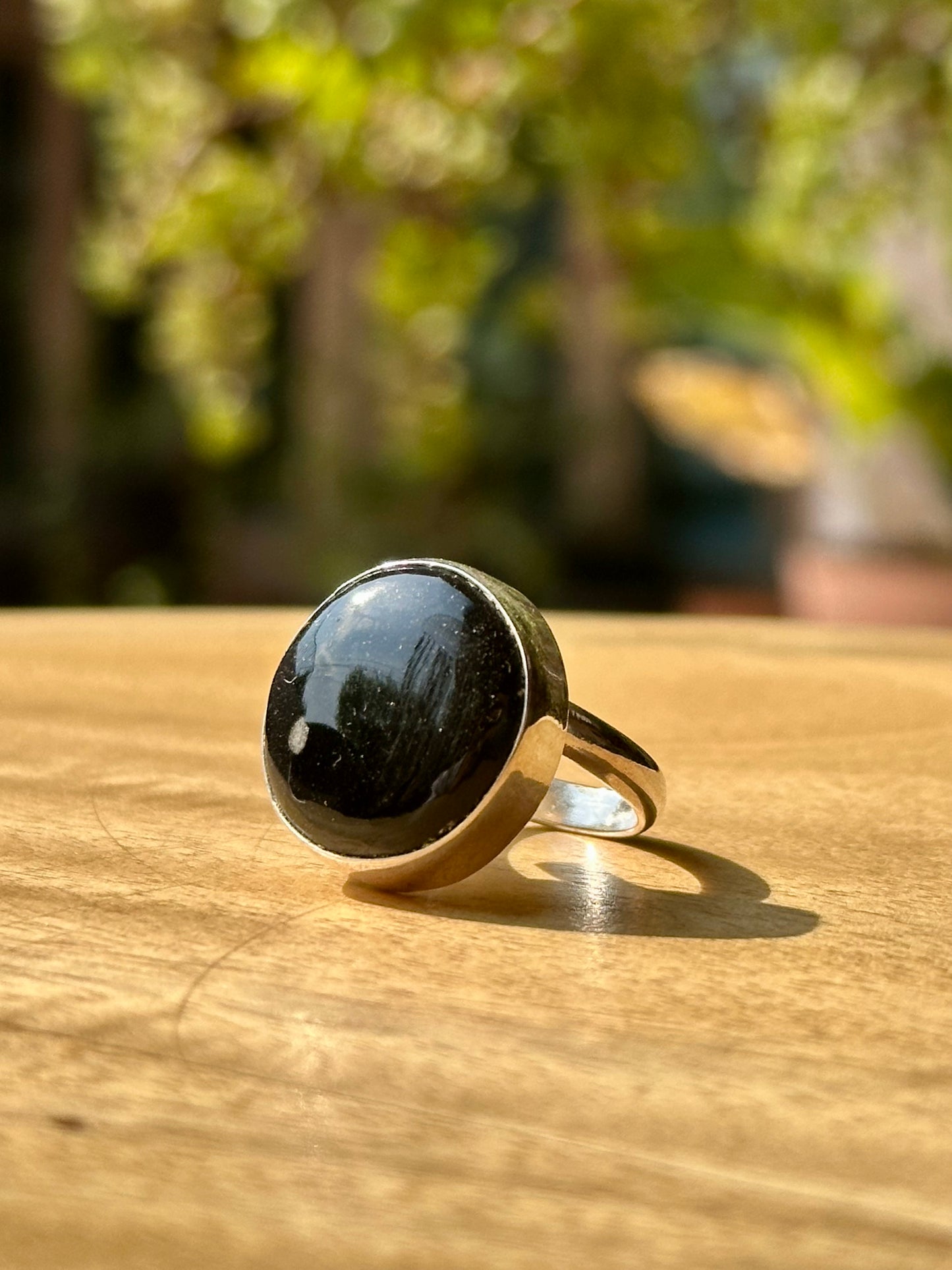 Anillo ajustable de Obsidiana