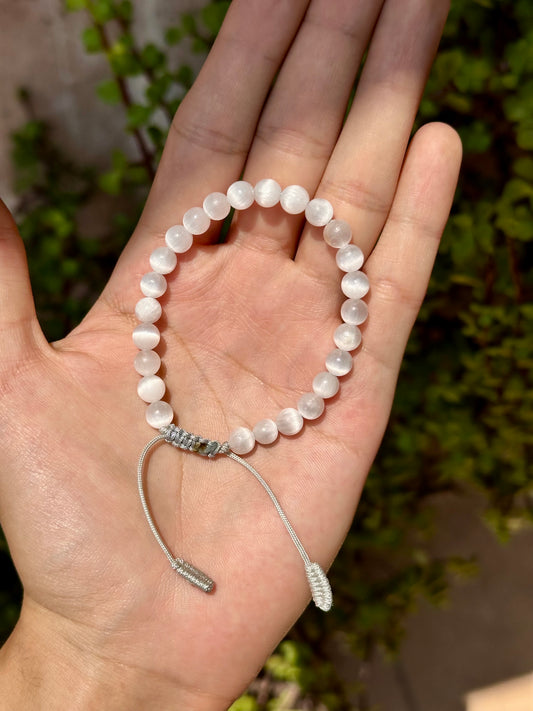 Pulsera Ajustable de Selenita 6mm
