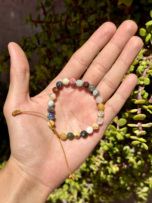 Pulsera Ajustable de Cuarzos y Minerales Mixtos