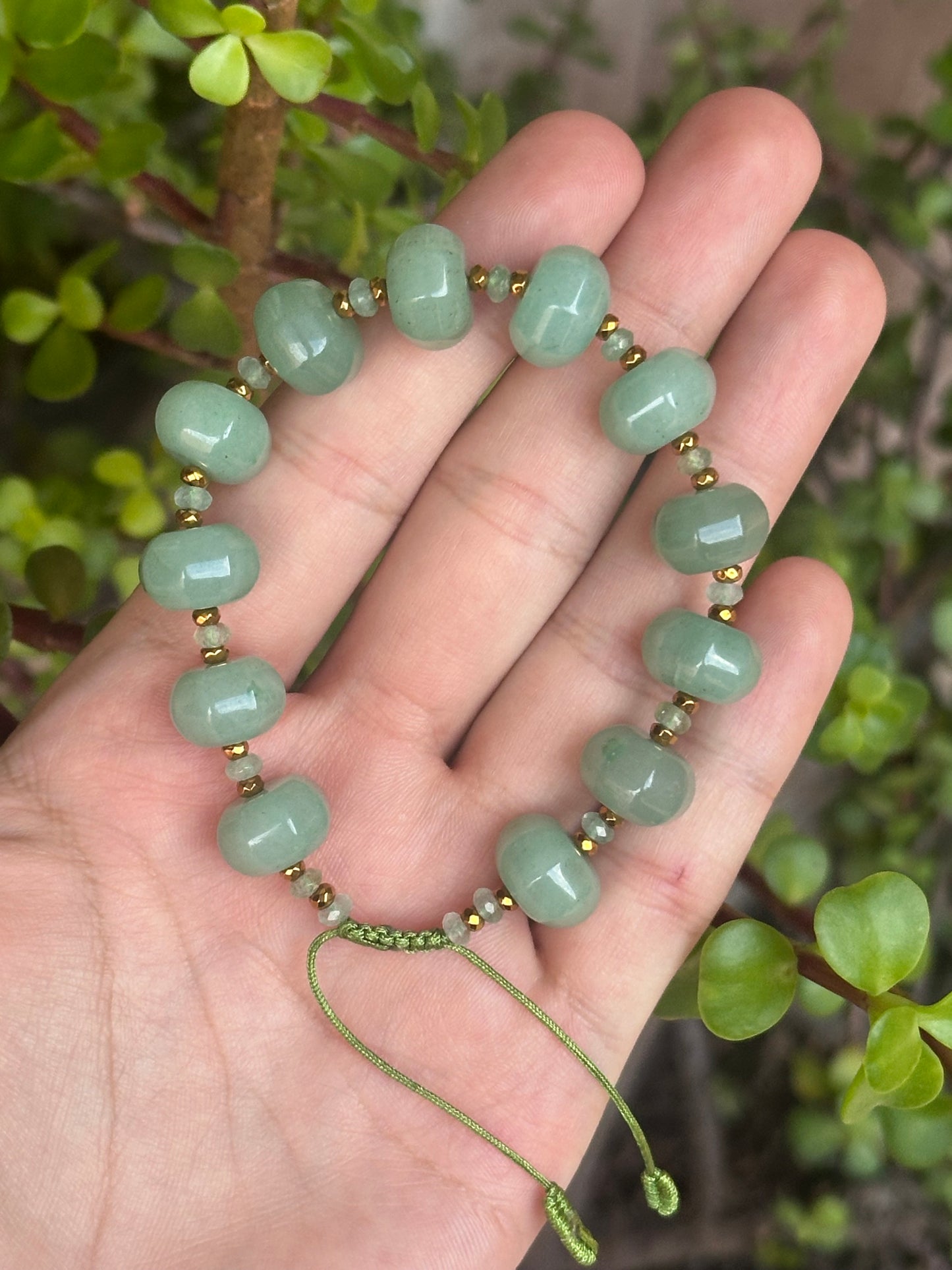 Pulsera de Venturina Verde y Hematita