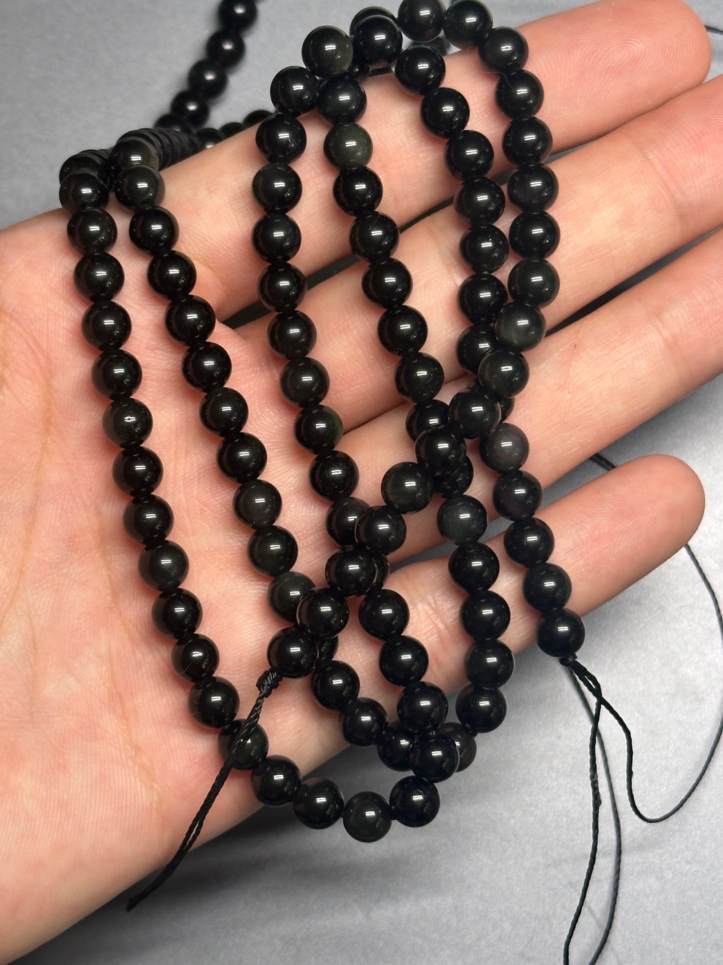 Pulsera Ajustable de Obsidiana Arcoíris 6mm