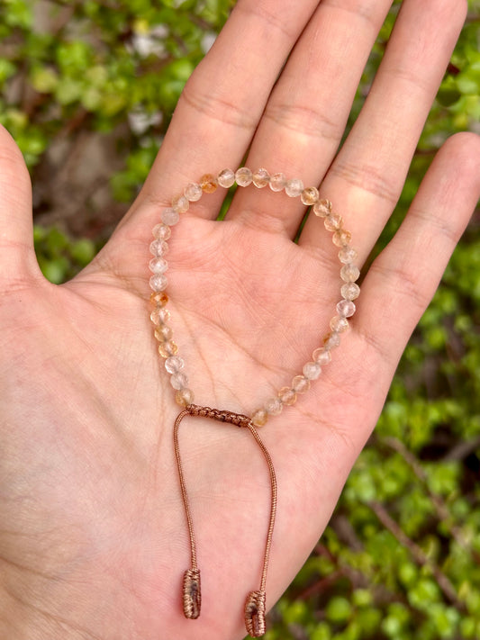 Pulsera Ajústame · Citrino Facetado 4mm