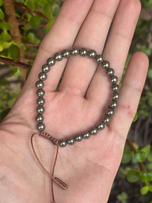 Pulsera Ajustable de Pirita 5mm