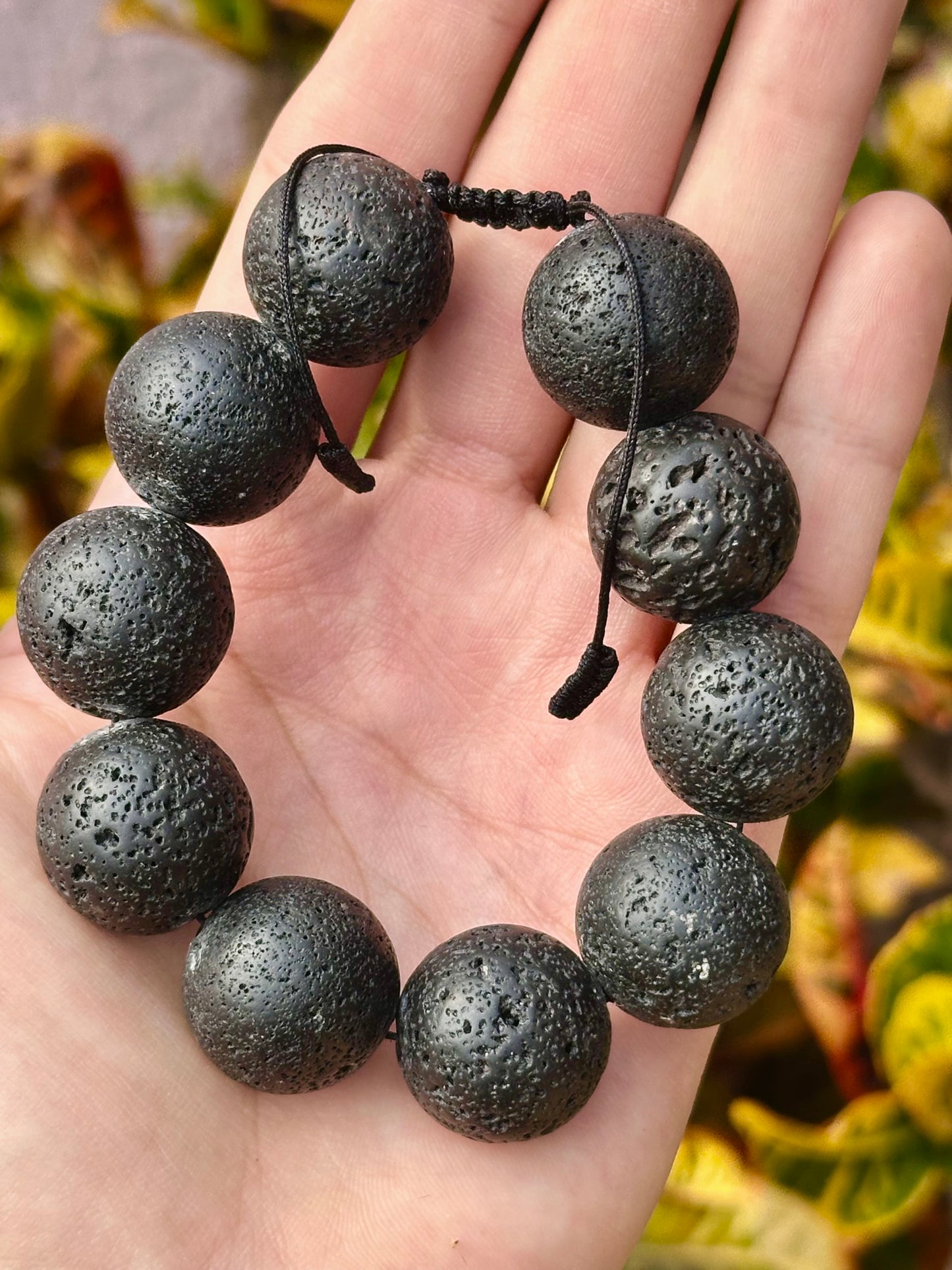 Pulsera ajustable de Piedra Volcánica maxi