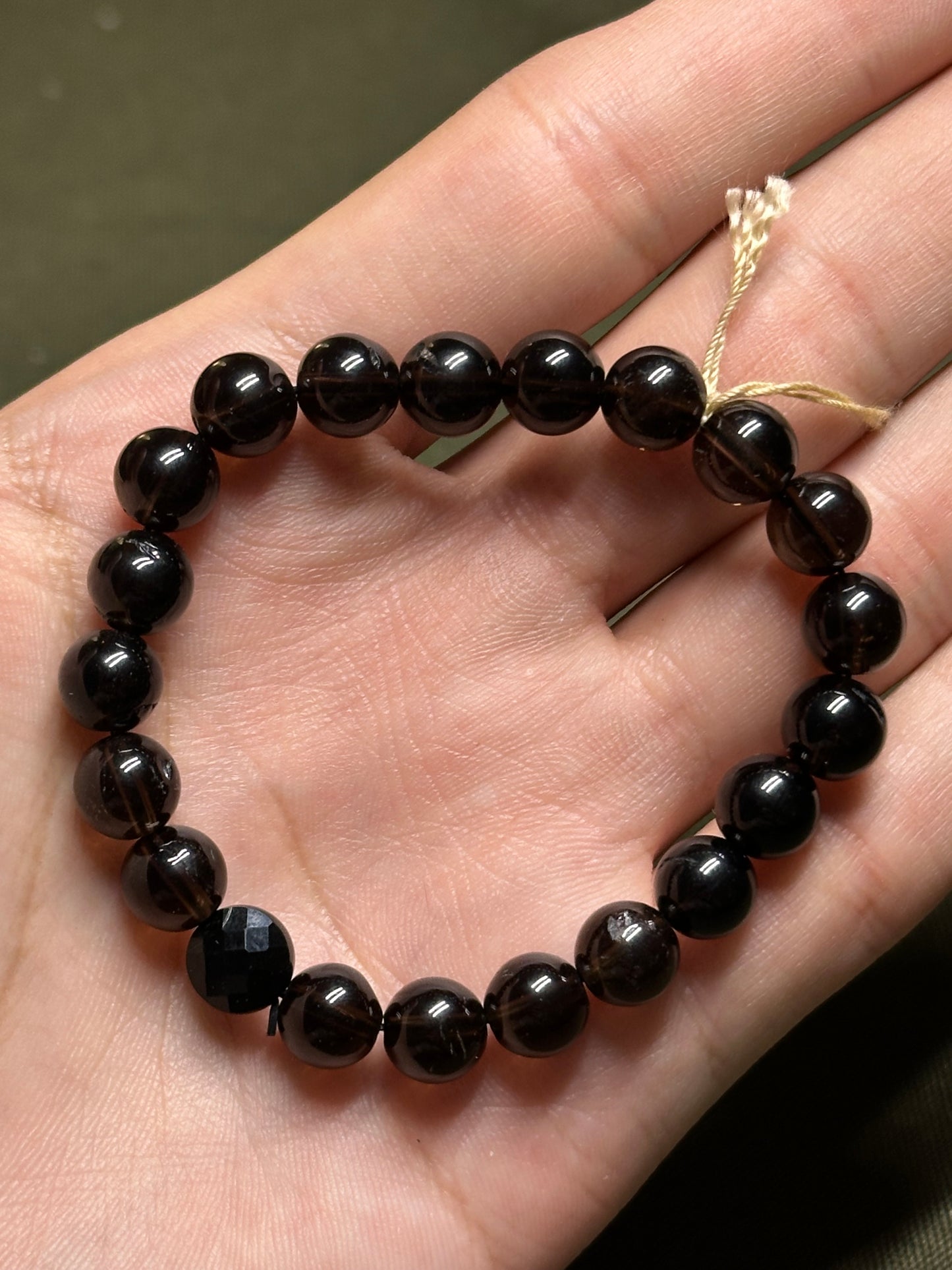 Pulsera ajustable de cuarzo ahumado