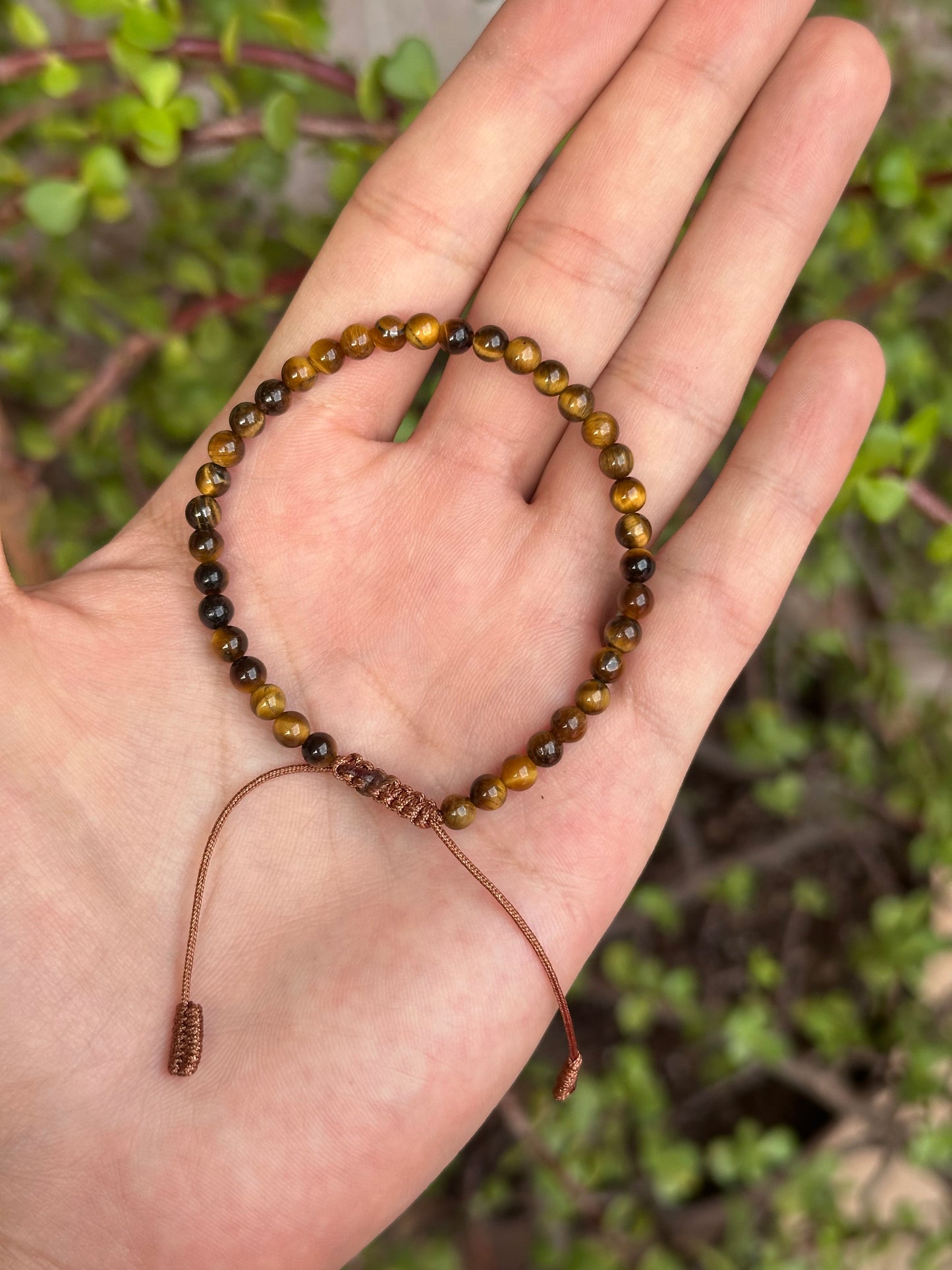 Pulsera Ajustable de Ojo de Tigre 4mm