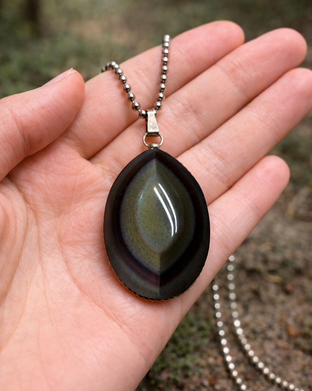 Collar de Obsidiana Arcoíris