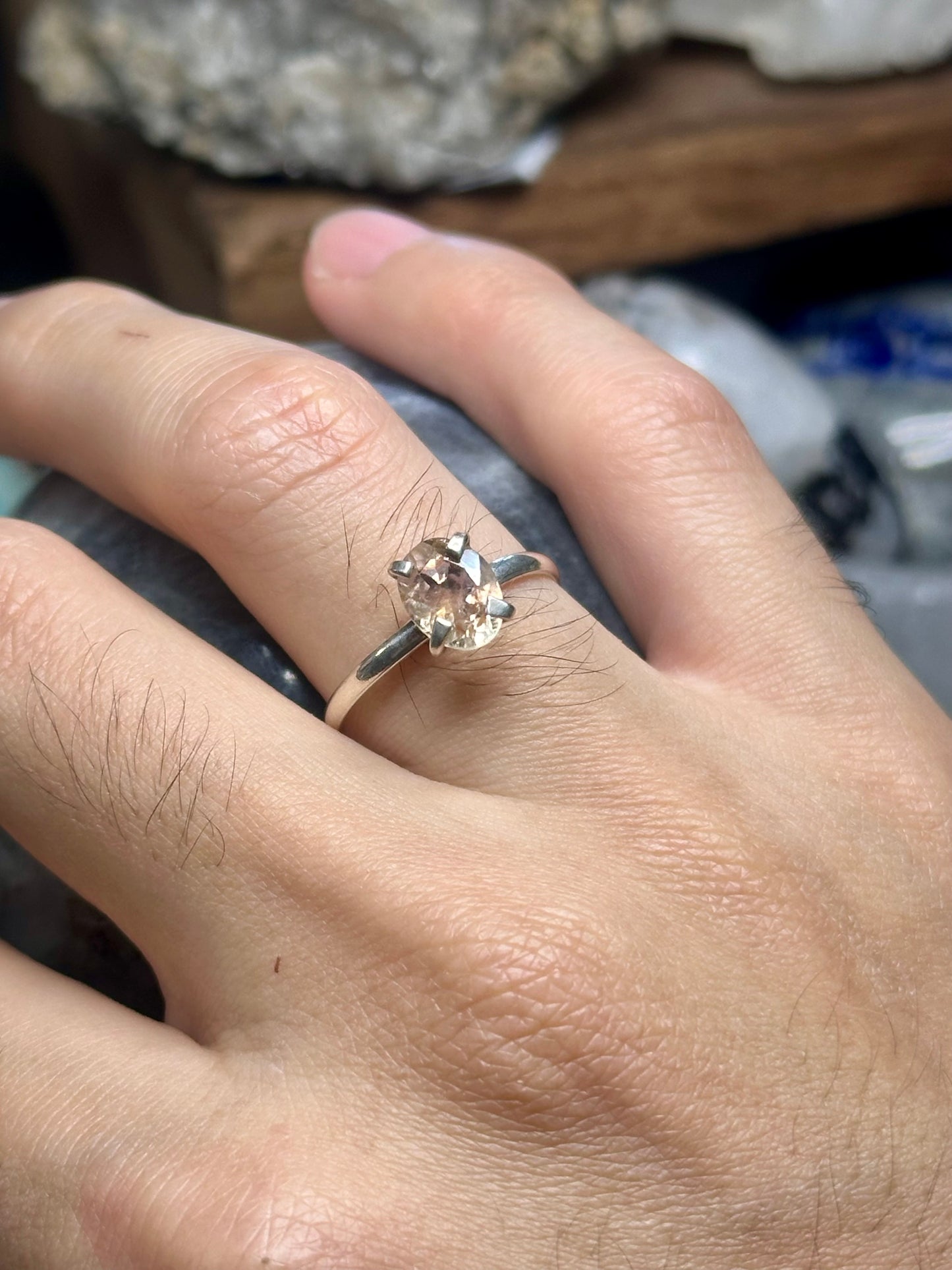 Anillo Ajustable de Turmalina Durazno