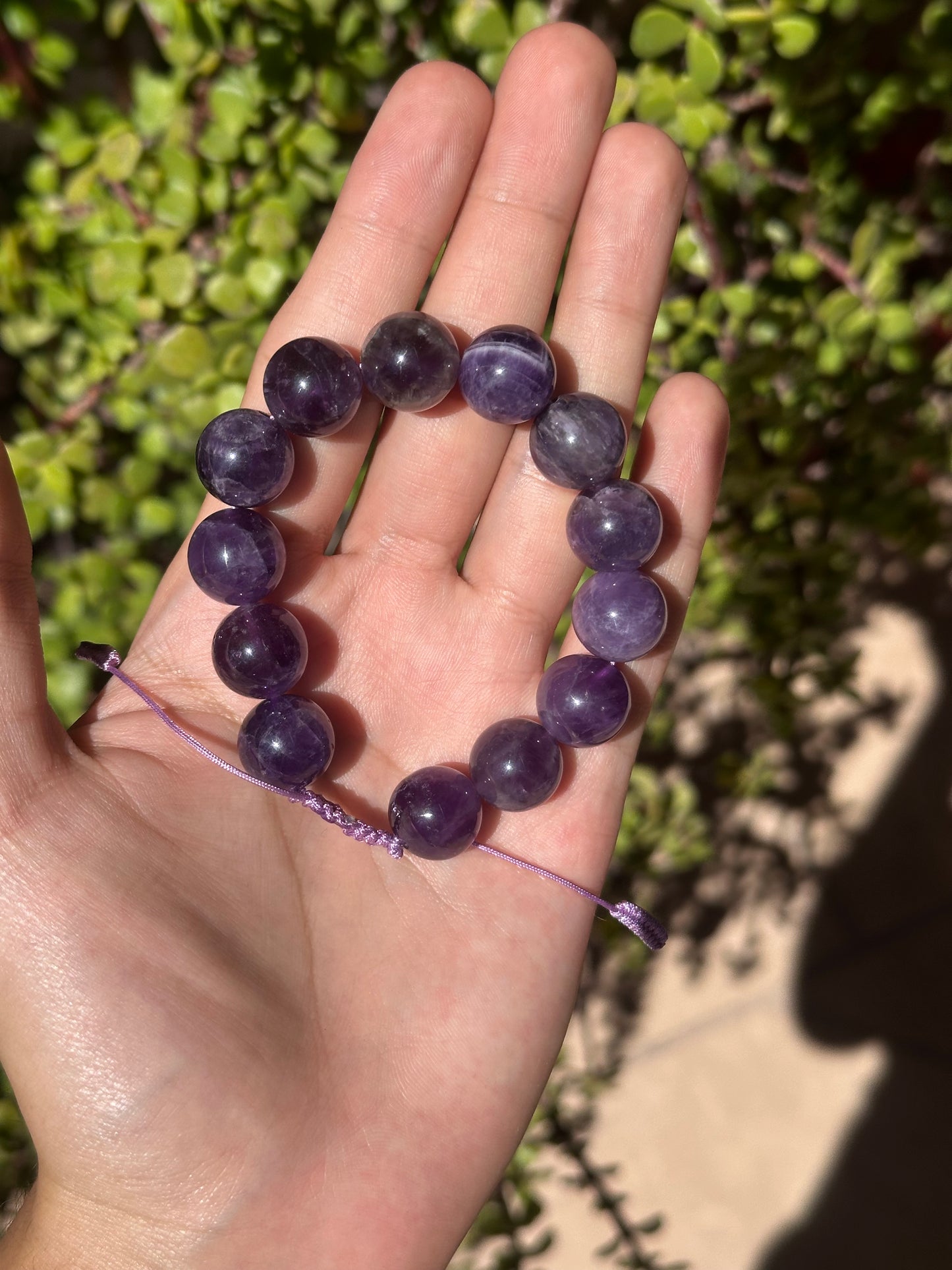 Pulsera Ajustable de Amatista Maxi 14mm