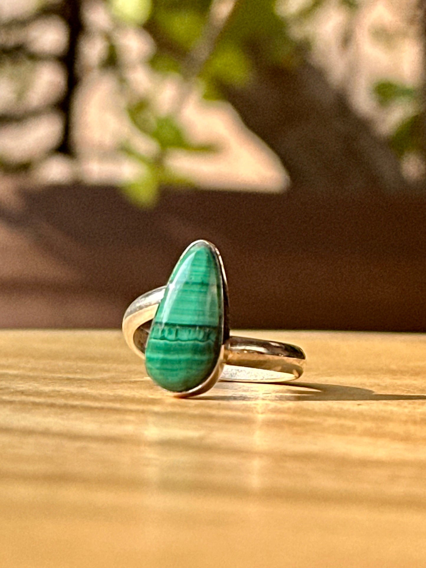 Anillo ajustable de Malaquita 2