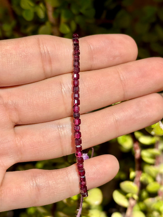 Pulsera ajustable de Granate Rojo