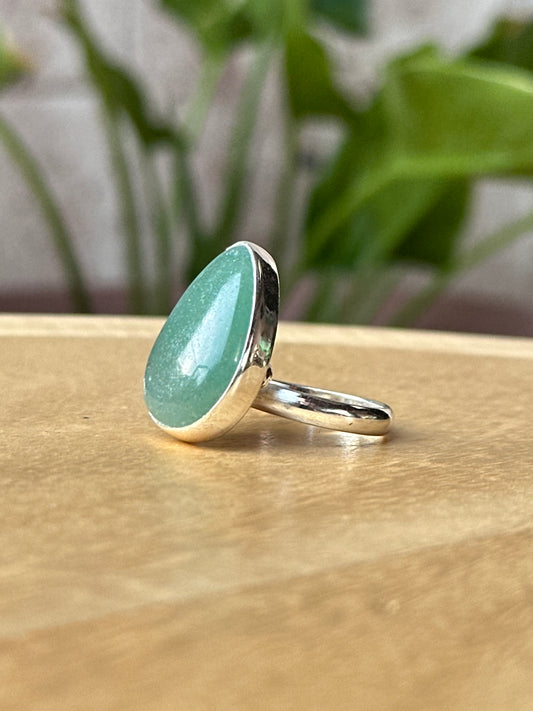 Anillo ajustable de Aventurina Verde