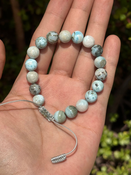 Pulsera Ajustable · Larimar 10mm