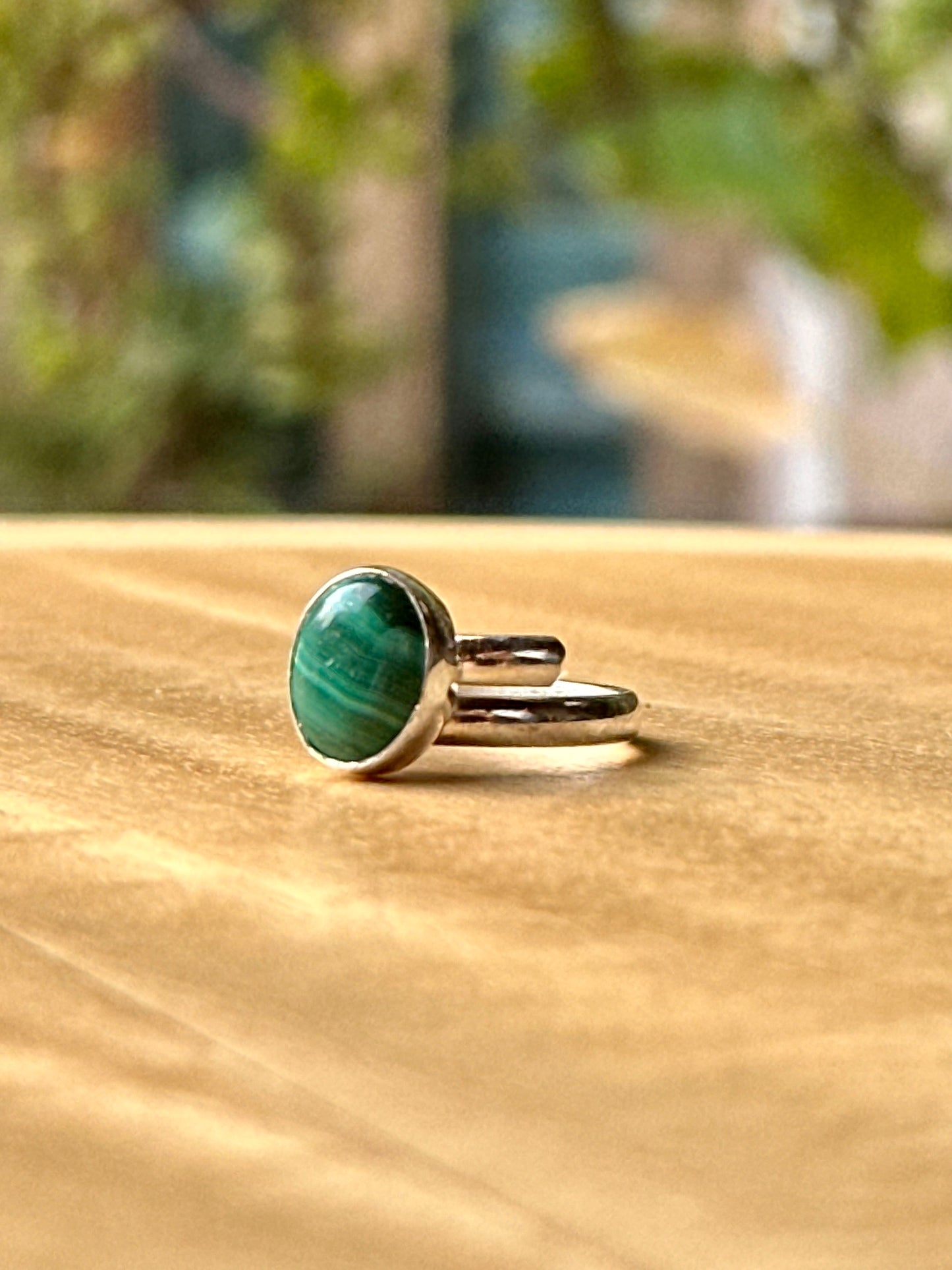 Anillo ajustable de Malaquita 1