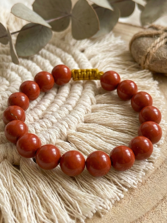 Pulsera ajustable de Jaspe Rojo