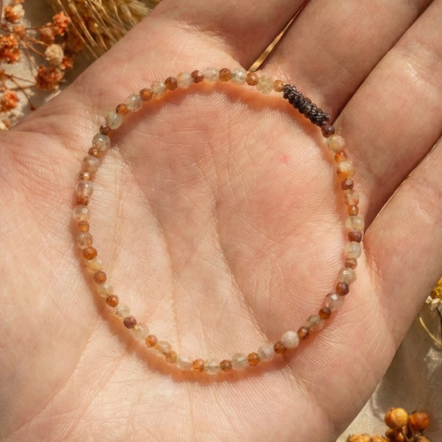 Pulsera ajustable de Citrino y granate