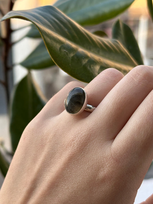 Anillo ajustable de Labradorita