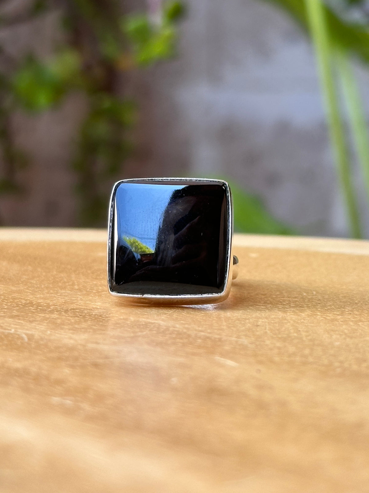 Anillo ajustable de Obsidiana
