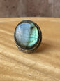 Anillo ajustable de labradorita maxi