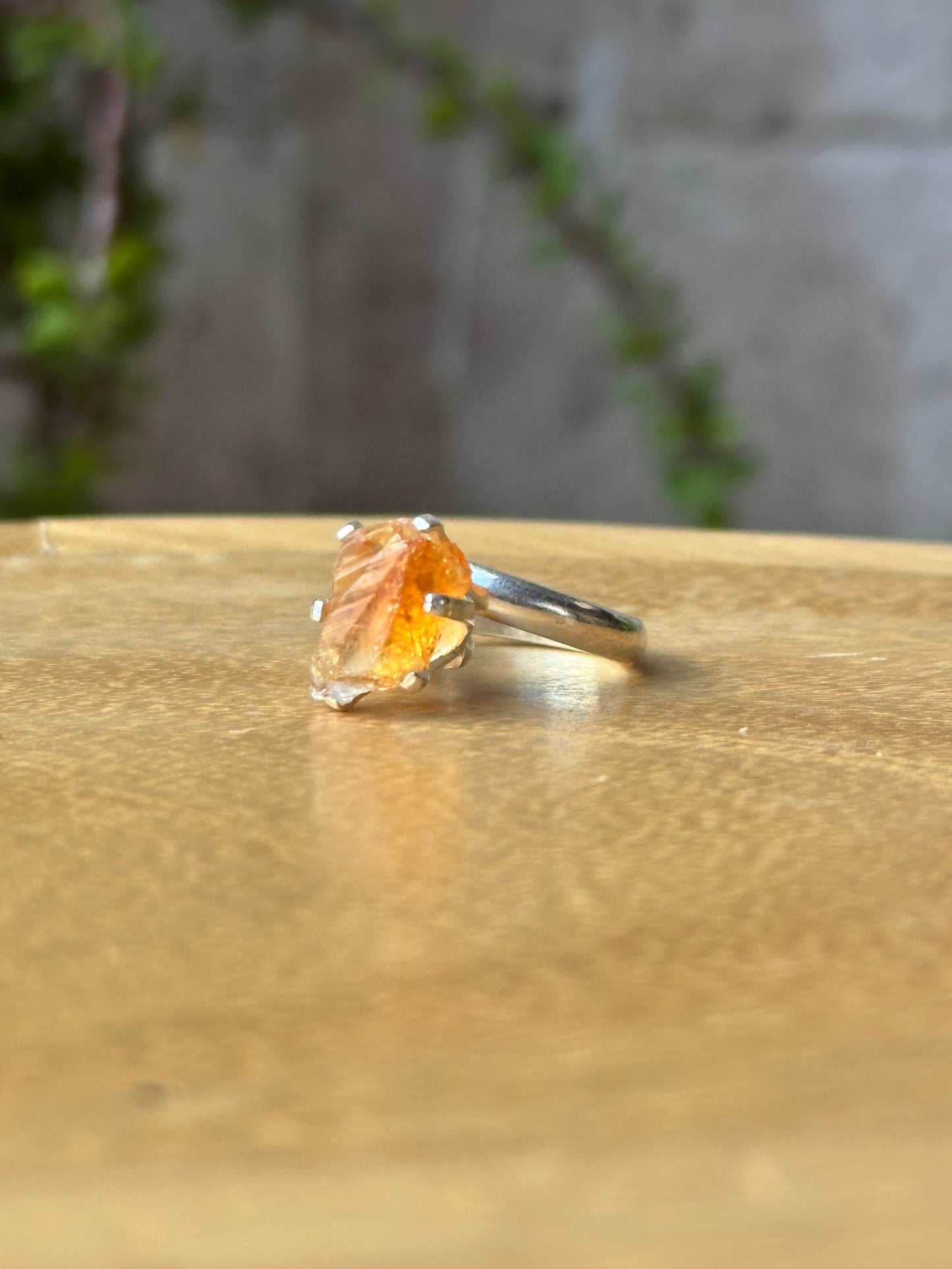 Anillo ajustable de Citrino en bruto