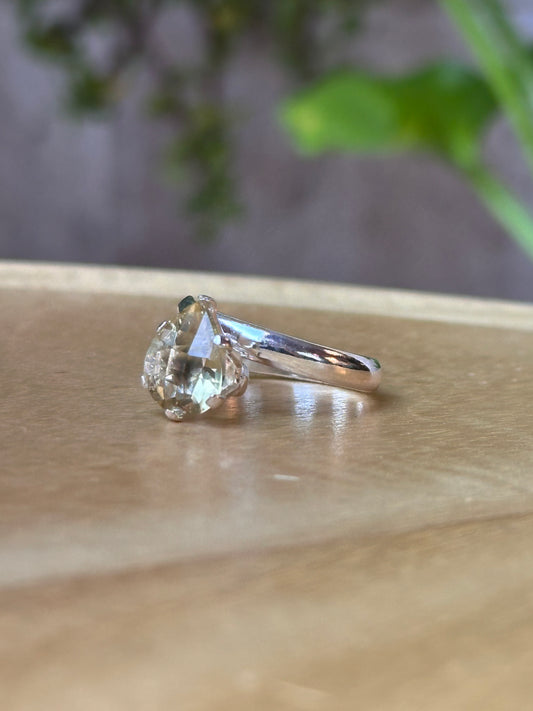 Anillo Ajustable de Citrino Limón Corte Trillón