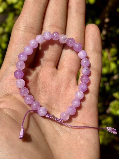 Pulsera Ajustable de Amatista Lavanda | Calma, Intuición y Suavidad Espiritual