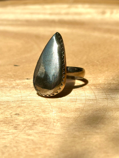 Anillo ajustable de pirita