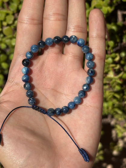 Pulsera Ajustable de Cianita Azul 6mm