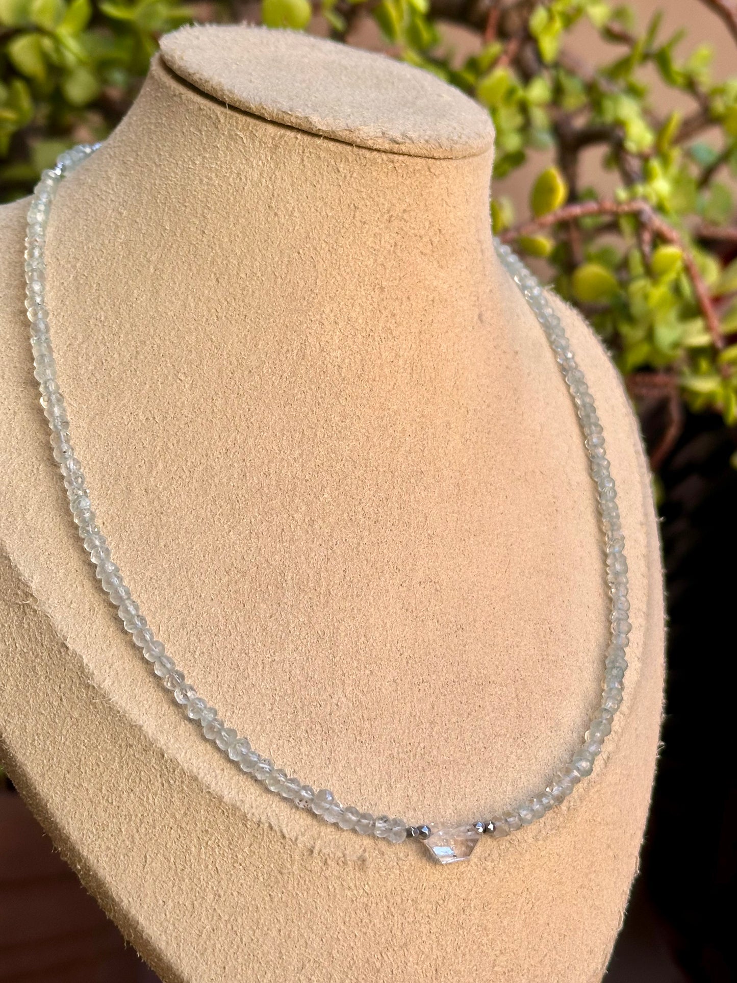 Choker de Aguamarina & Herkimer