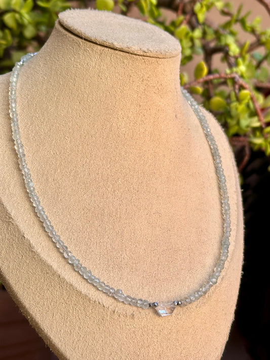 Choker de Aguamarina & Herkimer