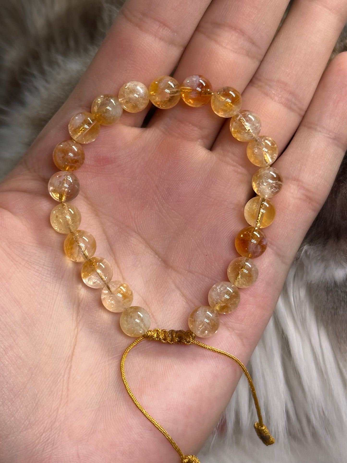 Pulsera Ajustable de Citrino 8mm